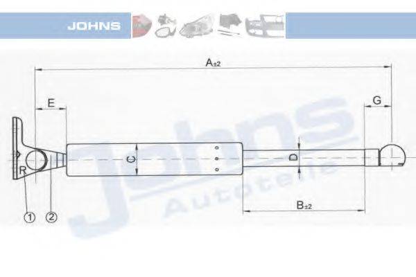 JOHNS 45159596 Газова пружина, кришка багажника