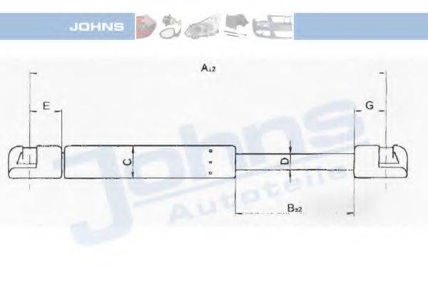 JOHNS 60199593 Газова пружина, кришка багажника