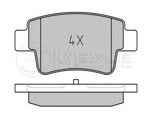 MEYLE 0252434917W Комплект гальмівних колодок, дискове гальмо
