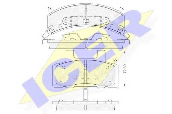 ICER 141401 Комплект гальмівних колодок, дискове гальмо