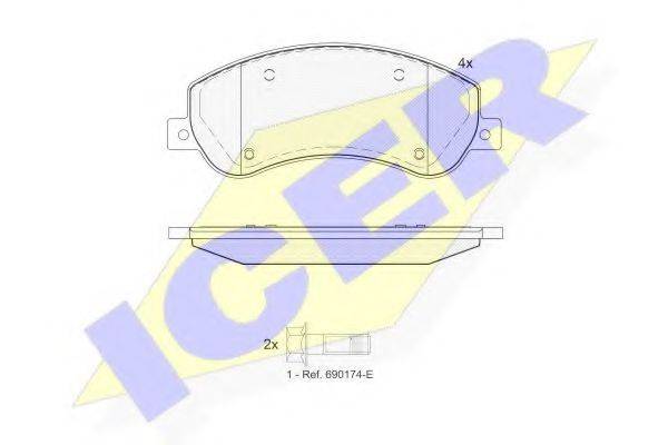 ICER 141793204 Комплект гальмівних колодок, дискове гальмо