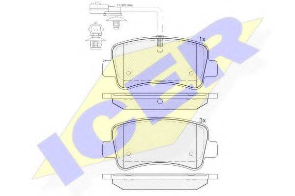 ICER 142001 Комплект гальмівних колодок, дискове гальмо