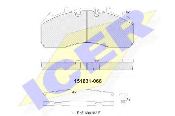 ICER 151831G Комплект гальмівних колодок, дискове гальмо