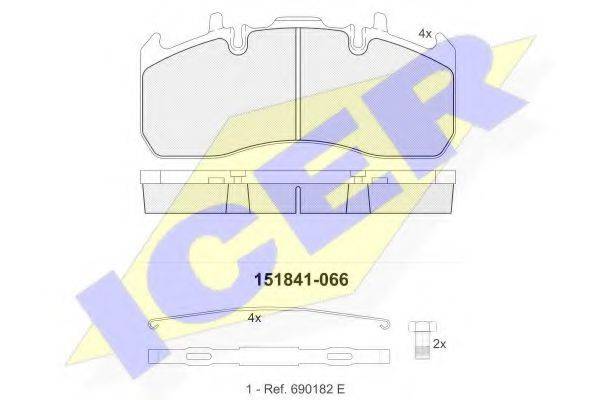 ICER 151841 Комплект гальмівних колодок, дискове гальмо