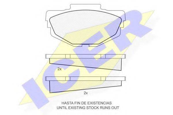 ICER 180069 Комплект гальмівних колодок, дискове гальмо