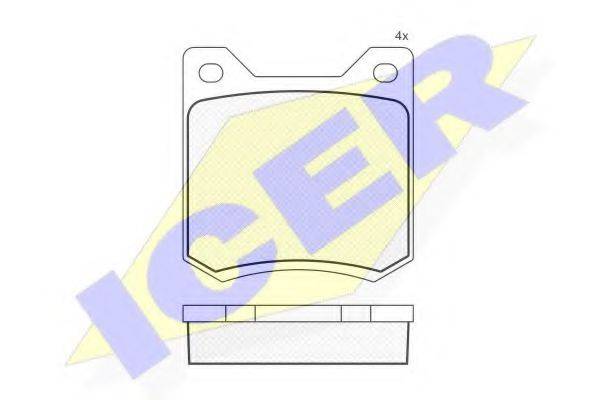 ICER 180122 Комплект гальмівних колодок, дискове гальмо