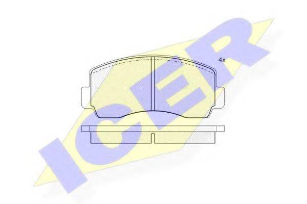 ICER 180207 Комплект гальмівних колодок, дискове гальмо