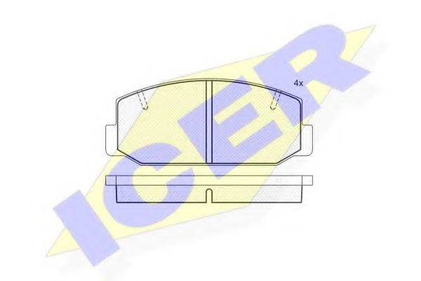 ICER 180293 Комплект гальмівних колодок, дискове гальмо