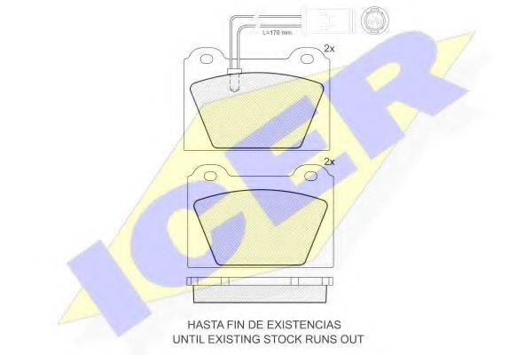 ICER 180339 Комплект гальмівних колодок, дискове гальмо