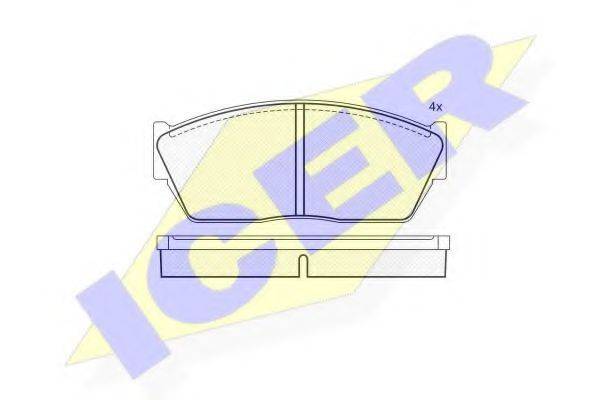 ICER 180388 Комплект гальмівних колодок, дискове гальмо