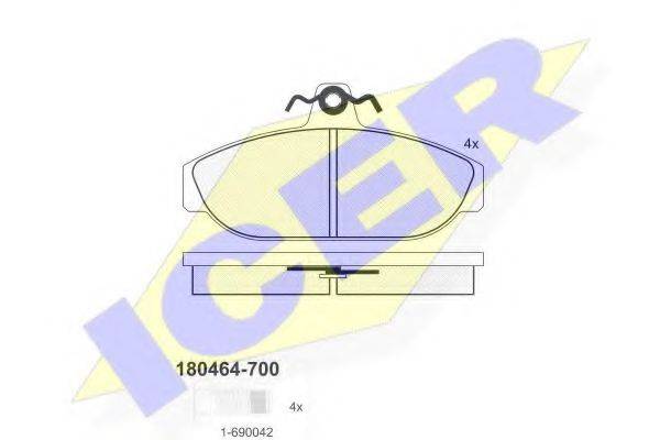 ICER 180464700 Комплект гальмівних колодок, дискове гальмо