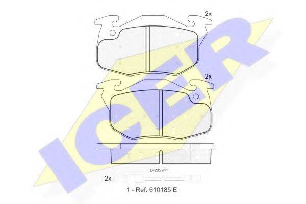 ICER 180633 Комплект гальмівних колодок, дискове гальмо
