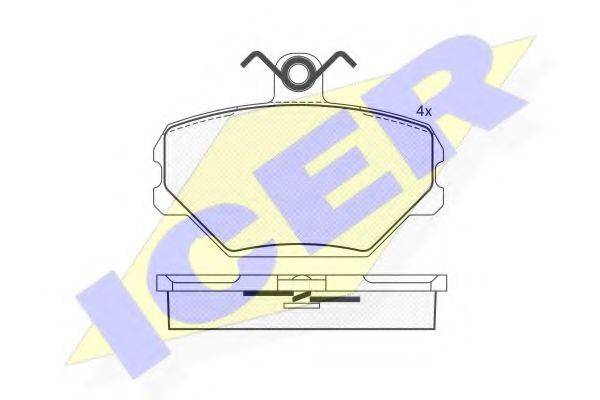 ICER 180780 Комплект гальмівних колодок, дискове гальмо