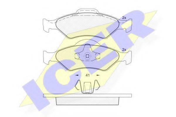 ICER 181344 Комплект гальмівних колодок, дискове гальмо