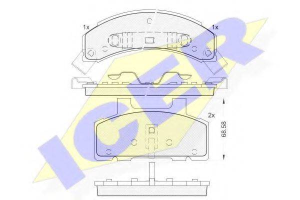 ICER 181414 Комплект гальмівних колодок, дискове гальмо