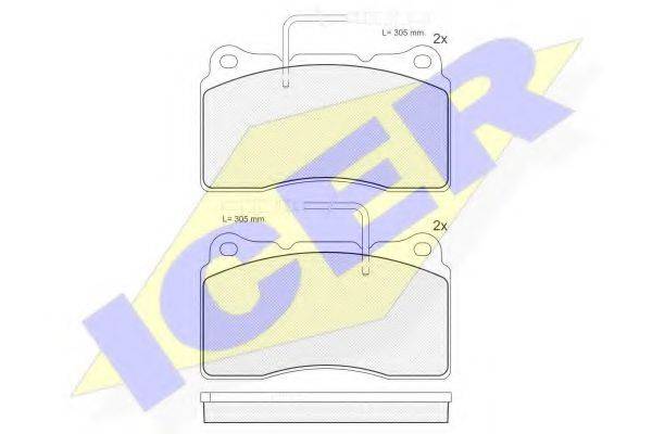 ICER 181424 Комплект гальмівних колодок, дискове гальмо