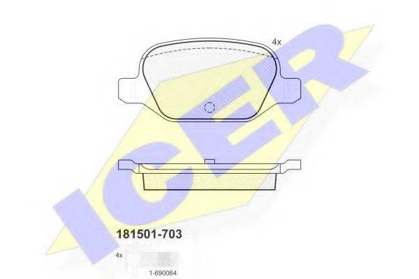 ICER 181501703 Комплект гальмівних колодок, дискове гальмо