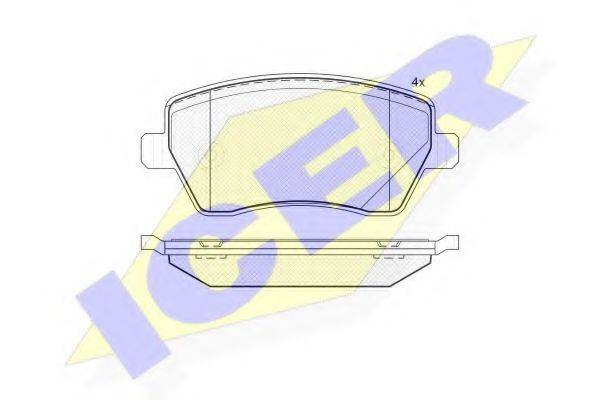 ICER 181534 Комплект гальмівних колодок, дискове гальмо