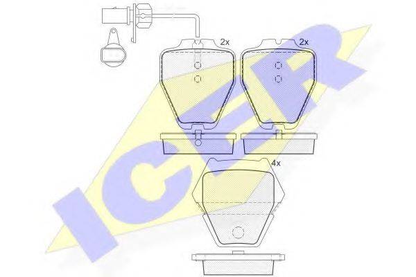 ICER 181571 Комплект гальмівних колодок, дискове гальмо