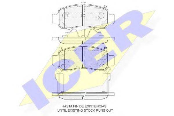 ICER 181609 Комплект гальмівних колодок, дискове гальмо