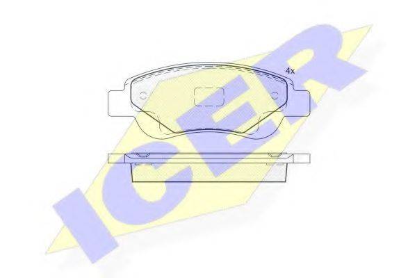 ICER 181702 Комплект гальмівних колодок, дискове гальмо