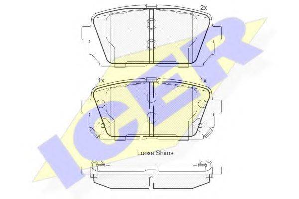 ICER 181827 Комплект гальмівних колодок, дискове гальмо