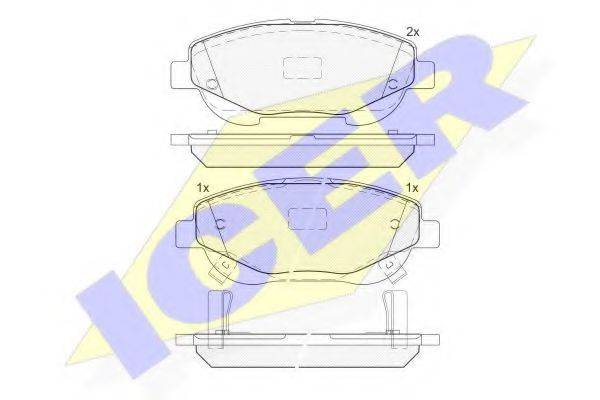 ICER 182022 Комплект гальмівних колодок, дискове гальмо