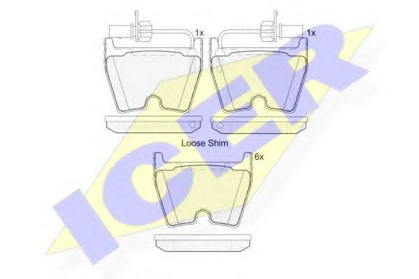 ICER 182113 Комплект гальмівних колодок, дискове гальмо