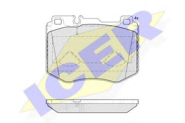 ICER 182195 Комплект гальмівних колодок, дискове гальмо