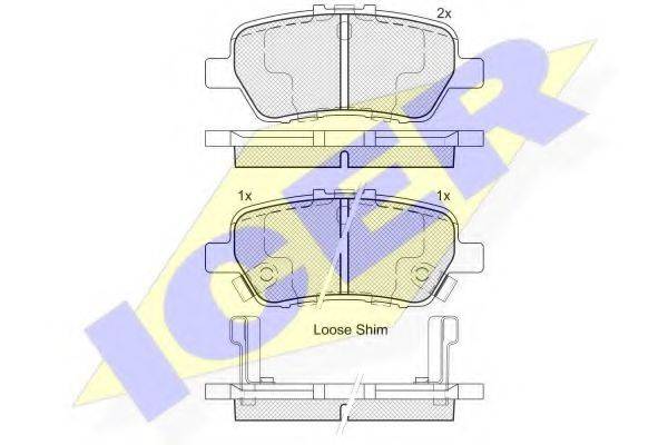 ICER 182215 Комплект гальмівних колодок, дискове гальмо