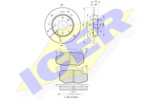 ICER 306334689 Комплект гальм, дисковий гальмівний механізм