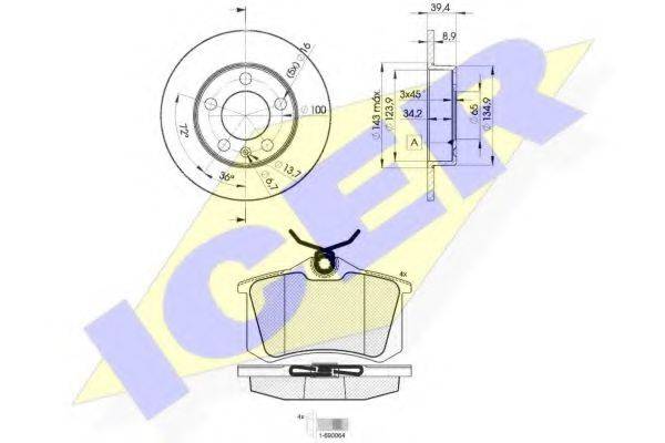 ICER 306975601 Комплект гальм, дисковий гальмівний механізм