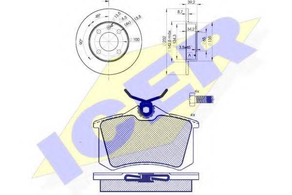 ICER 307895608 Комплект гальм, дисковий гальмівний механізм