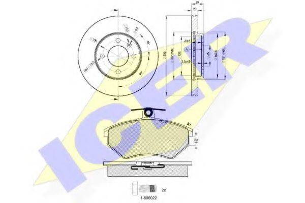 ICER 310113790 Комплект гальм, дисковий гальмівний механізм