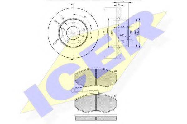 ICER 315234681 Комплект гальм, дисковий гальмівний механізм