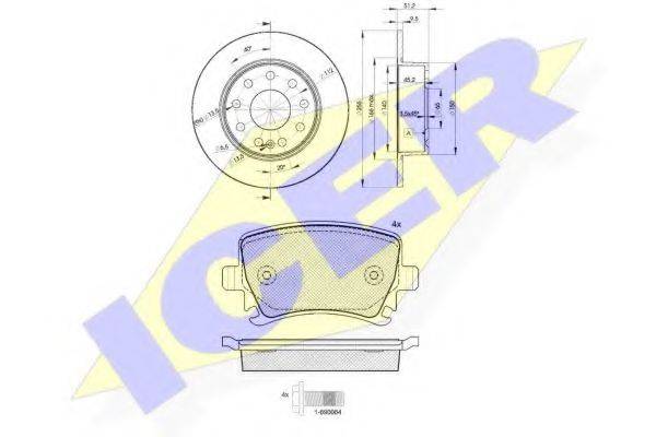 ICER 316005616 Комплект гальм, дисковий гальмівний механізм