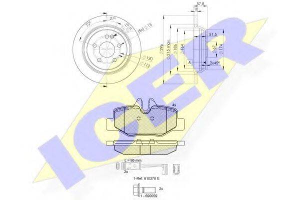 ICER 316760416 Комплект гальм, дисковий гальмівний механізм