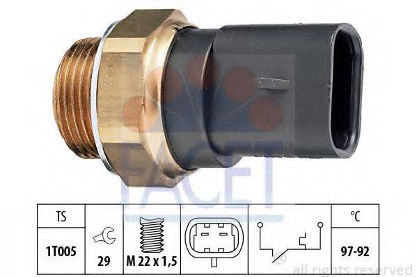 FACET 75103 Термивимикач, вентилятор радіатора