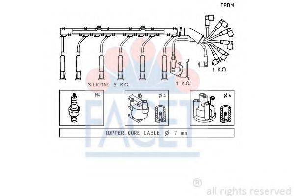 FACET 48584 Комплект дротів запалювання