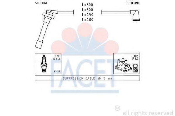 FACET 49702 Комплект дротів запалювання