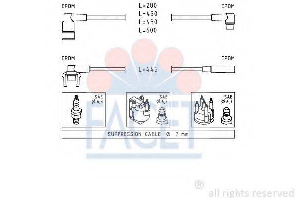 FACET 48415 Комплект дротів запалювання