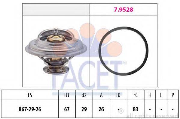 FACET 78526 Термостат, охолоджуюча рідина