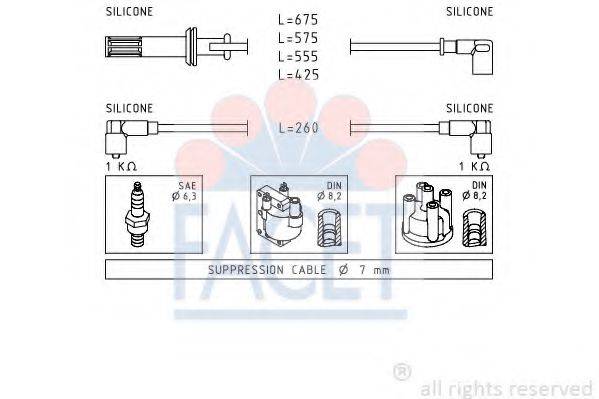 FACET 48650 Комплект дротів запалювання