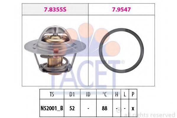 FACET 78355 Термостат, охолоджуюча рідина