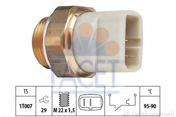 FACET 75027 Термивимикач, вентилятор радіатора