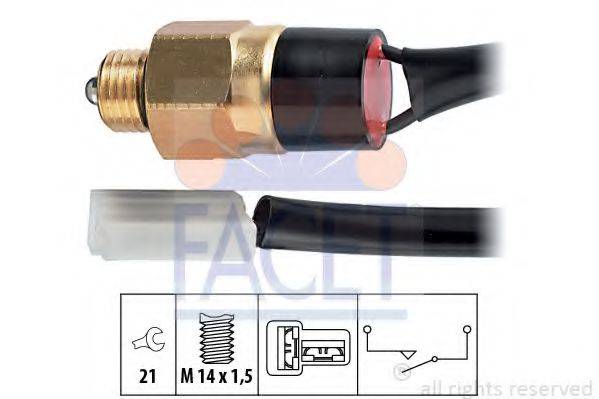 FACET 76121 Вимикач, фара заднього ходу