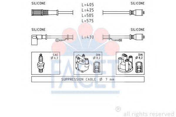 FACET 48466 Комплект дротів запалювання