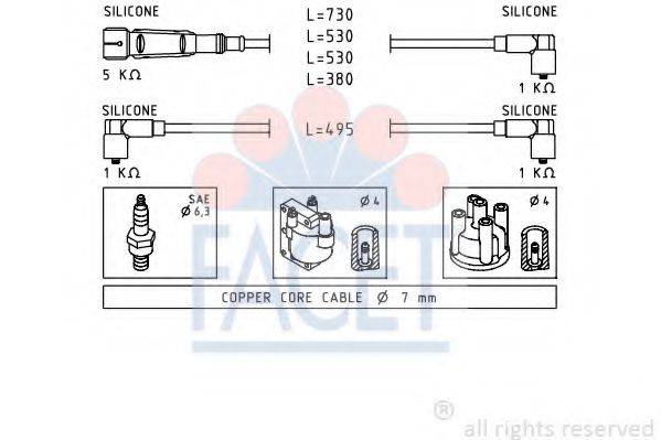 FACET 49640 Комплект дротів запалювання