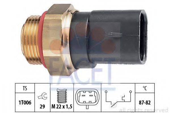 FACET 75230 Термивимикач, вентилятор радіатора