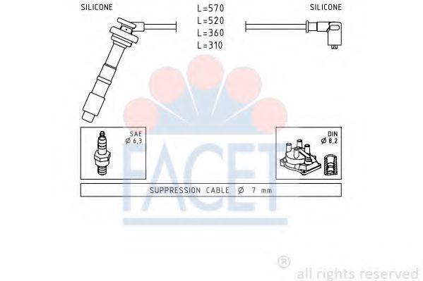 FACET 48608 Комплект дротів запалювання